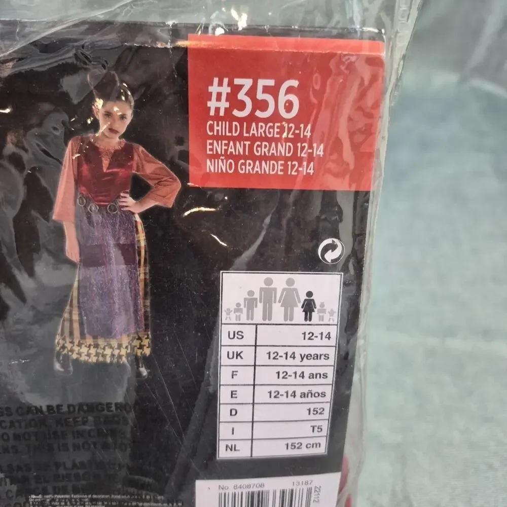 Hocus Pocus Mary Sanderson Costume Halloween Child Large 12-14 NEW Disney - Picture 8 of 9